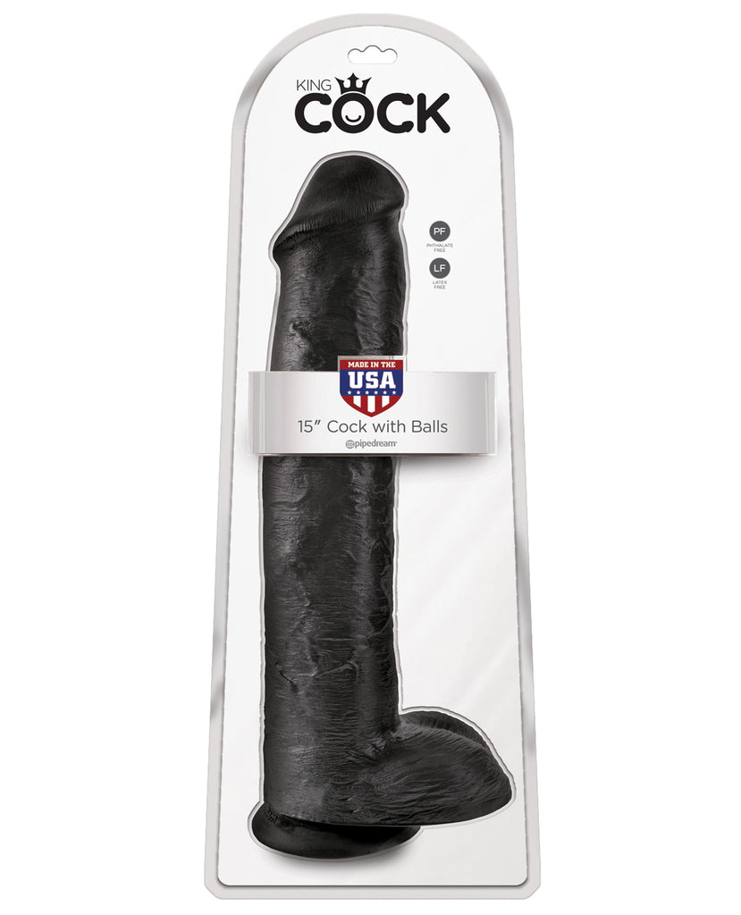 King Cock 15" Cock w-Balls - Black