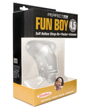 Perfect Fit Buck Angel Fun Boy Soft Hollow 4.5" Strap On Packer - Clear