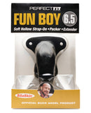 Perfect Fit Buck Angel Fun Boy Soft Hollow 6.5" Strap On Packer - Black