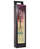 Bijoux de Nip Clit Clamp Double Loop w-Pearls & Green Beads