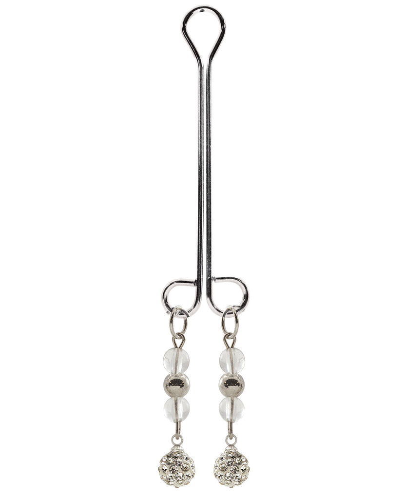 Bijoux de Nip Clit Clamp Double Loop w-Large Sparkle Ball