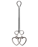 Bijoux de Nip Clit Clamp Double Loop w-Heart Charms