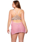 Sheer Babydoll w/Lace Top Thong