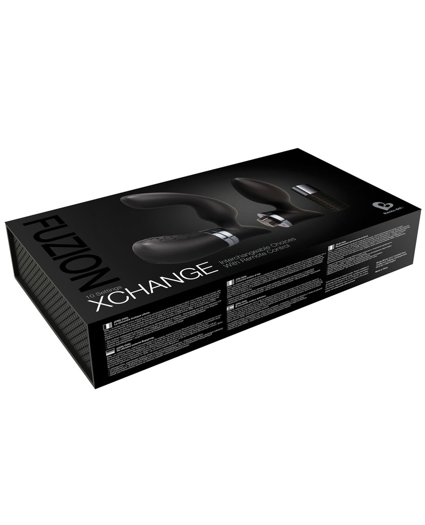 Rocks Off Fuzion Xchange Remote Control USB Rechargeable Prostate Massager Set - 10 Speed Black