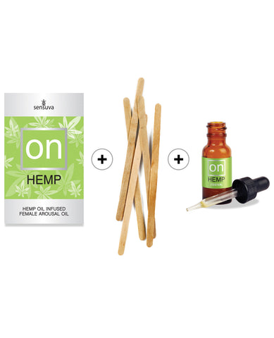 Sensuva ON Hemp Oil Infused Female Arousal Oil 12pc Refill Kit w-Tester Bottle & Stir Sticks