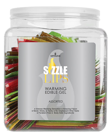 Sensuva Sizzle Lips Warming Gel Single Use Packet Tub - Asst. Flavors 6 ml Packet Tub of 100