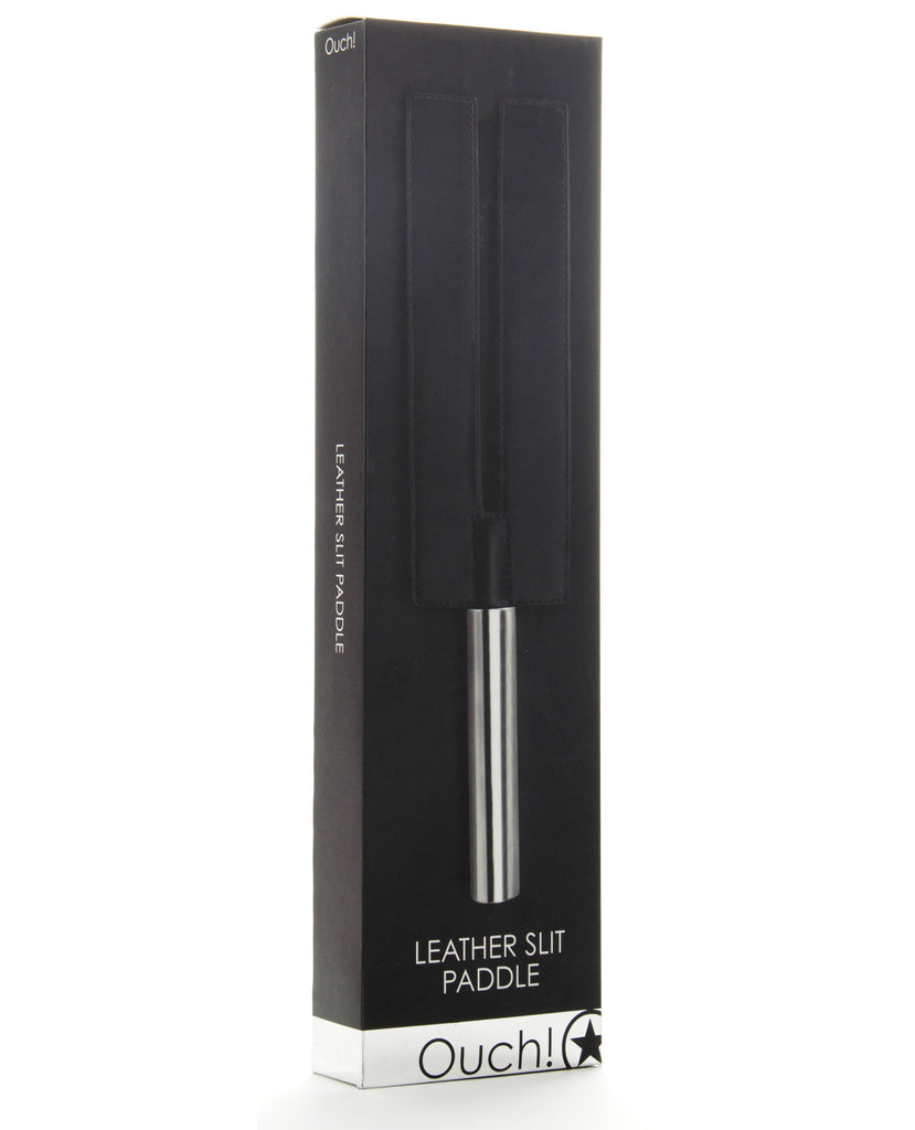 Shots Ouch Leather Slit Paddle - Black