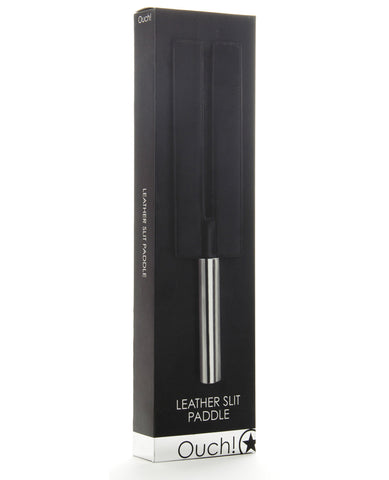 Shots Ouch Leather Slit Paddle - Black