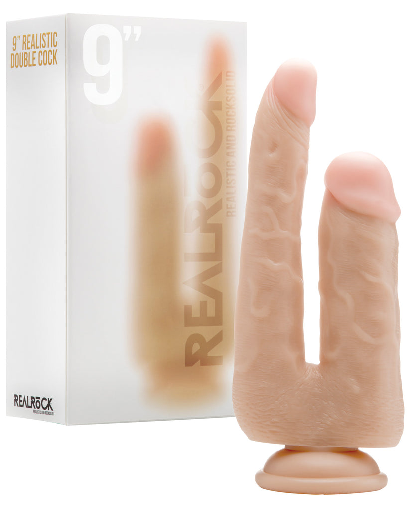 Shots RealRock 6.3" Realistic Double Cock w-Suction Cup - Flesh