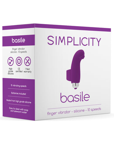 Shots Simplicity Basile Finger Vibrator - 10 Speed Purple