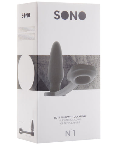 Shots Sono Butt Plug w-Cockring #1 - Grey
