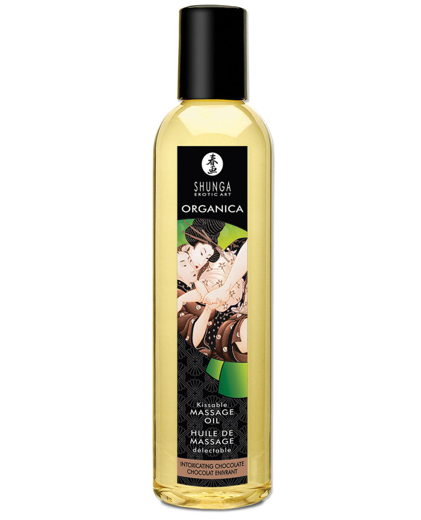 Shunga Organica Kissable Massage Oil - 8 oz Intoxicating Chocolate