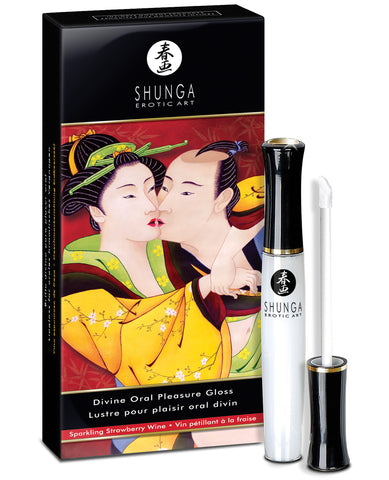Shunga Divine Oral Pleasure Lipgloss - .33 oz Sparkling Strawberry Wine