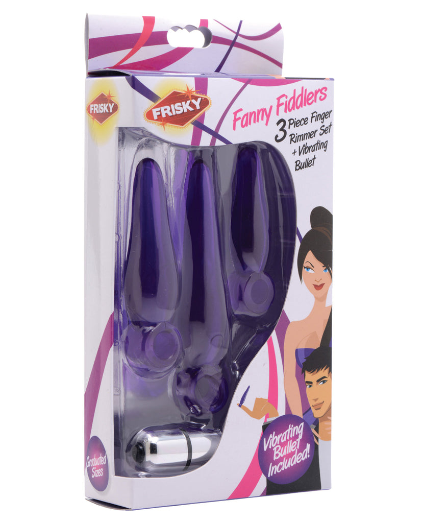 Frisky Fanny Fiddlers 3 Pc Finger Rimmer Set w-Vibrating Bullet