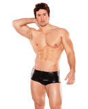 Zeus Wet Look Front Zipper Short Black O-S