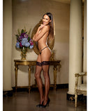 Stay Up Fishnet Thigh Highs w-Back Seam (Thong Not Included) Black O-S