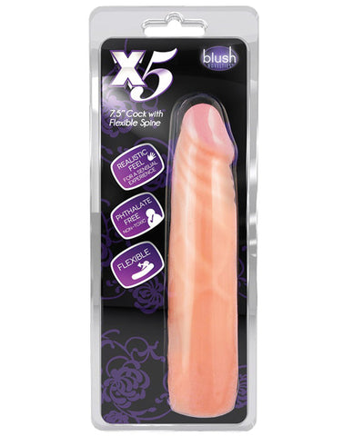 Blush X5 Plus 7" Dildo w-Flexible Spine