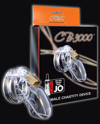 CB-3000 3" Cock Cage & Lock Set - Clear