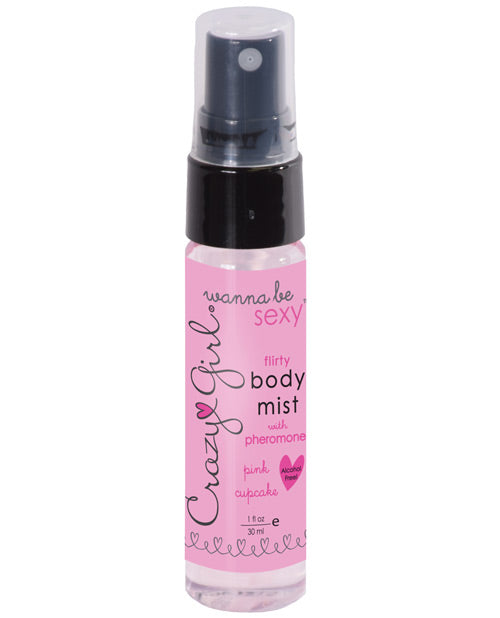 Crazy Girl Wanna be Sexy Body Mist w-Pheromones - 1 oz Pink Cupcake