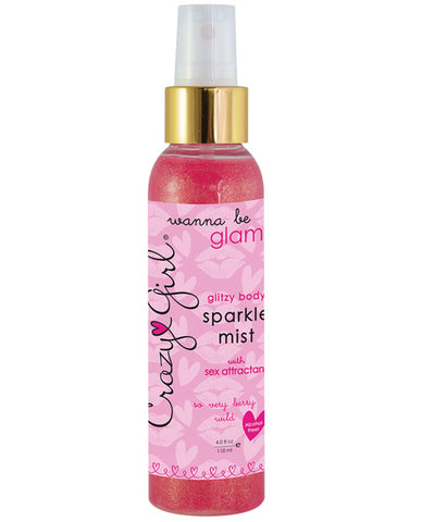 Cray Girl Wanna Be Glam Glity Body Sparkle Mist w-Pheromones - 4 oz Very Berry Wild