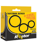 Curve Novelties Rooster Control Rings - Black Set of 3