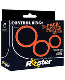 Curve Novelties Rooster Control Rings - Orange Set of 3