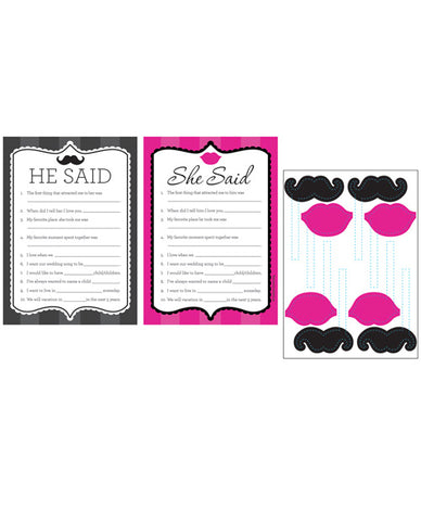 Bride to Be Bridal Bash He Said, She Said Game