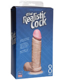 8" Realistic Cock w-Balls - White