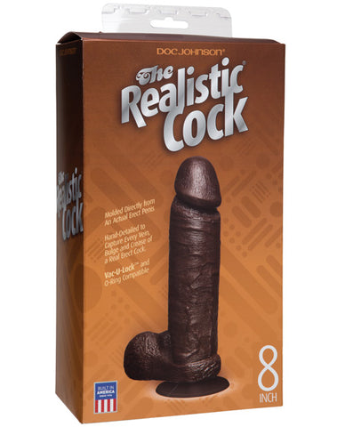 8" Realistic Cock w-Balls - Black