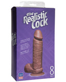 8" Realistic Cock w-Balls - Brown