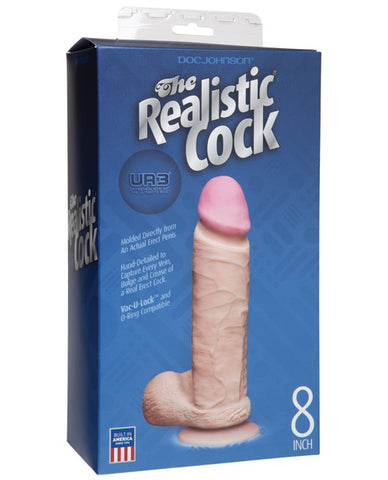 Realistic 8" Ultraskyn Cock w-Balls - White