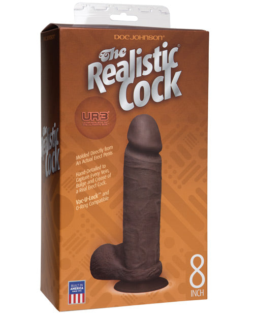 Realistic 8" Ultraskyn Cock w-Balls - Black