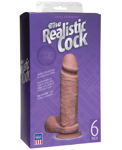 Realistic 6" Ultraskyn Cock w-Balls - Brown