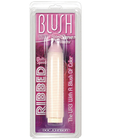Blush Ribbed Ultraskyn Sleeve w-7.5" Vibe
