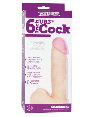 Vac-U-Lock 6" Ultraskyn Cock & Balls Attch. - White