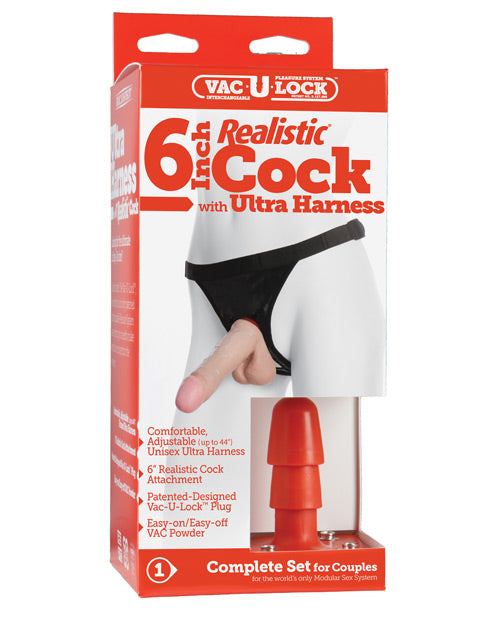 Ultra Harness 2 Set 2 w-6" Realistic Dong & Powder