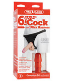 Ultra Harness 2 w-6" Ultraskyn Cock - White