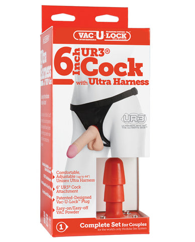 Ultra Harness 2 w-6" Ultraskyn Cock - White