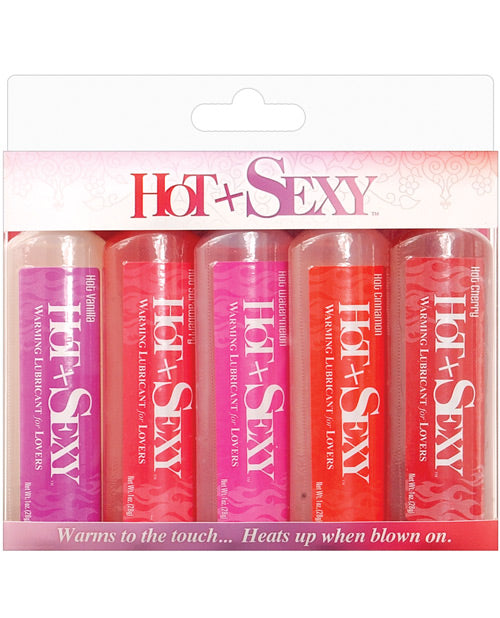 Hot & Sexy Warming Lubricant - 1 oz Bottle Asst. Flavors Pack of 5