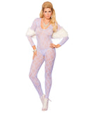 Vivace Long Sleeve Lace Bodystocking w/Open Crotch