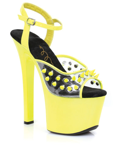 Ellie Shoes Solar 7" Neon Platform Black Light Reactive Spikes Y