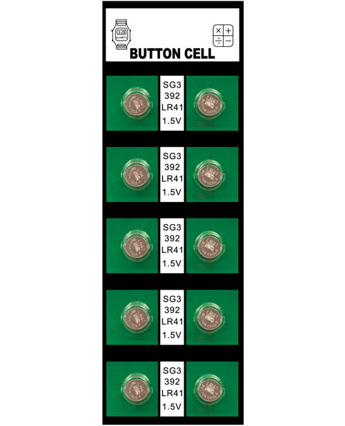 Batteries G3-LR41 1.5V- 3G-A - Card of 10