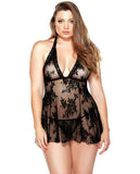 Curve Stretch Lace Chemise & Matching G-String