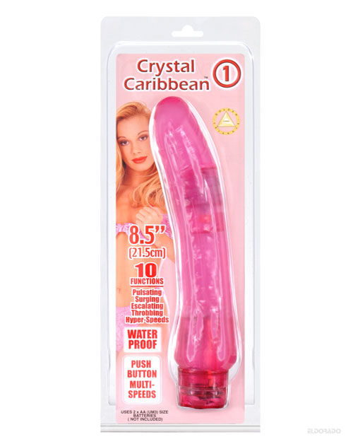 Crystal Caribbean Jelly Vibe #1 Waterproof - 10 Function Pink