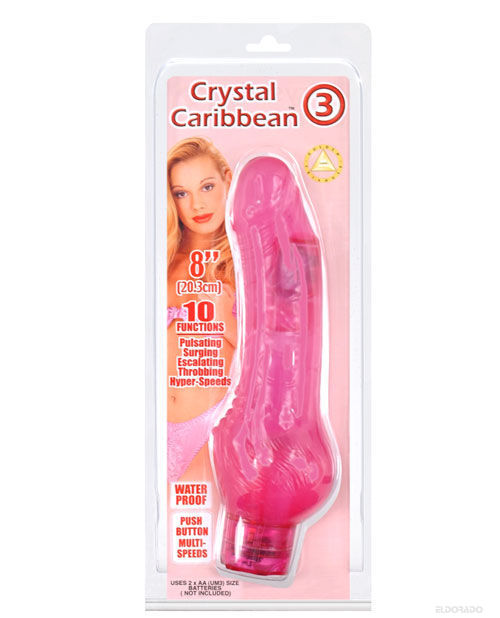 Crystal Caribbean Jelly Vibe #3 Waterproof - 10 Function Pink