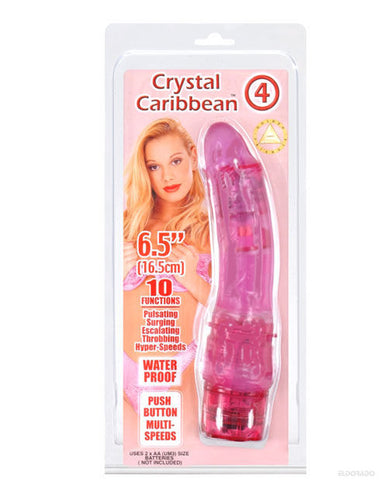Crystal Caribbean Jelly Vibe #4 Waterproof - 10 Function Pink