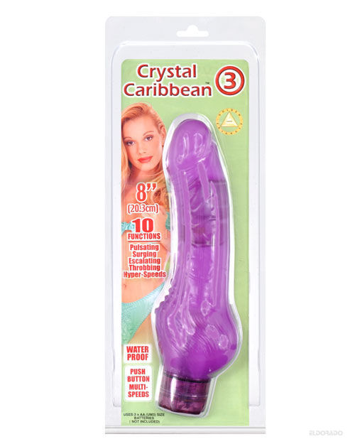 Crystal Caribbean Jelly Vibe #3 Waterproof - 10 Function Purple