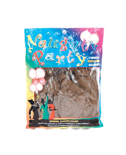 Naughty Party Boobie Balloons - Brown Pack of 6