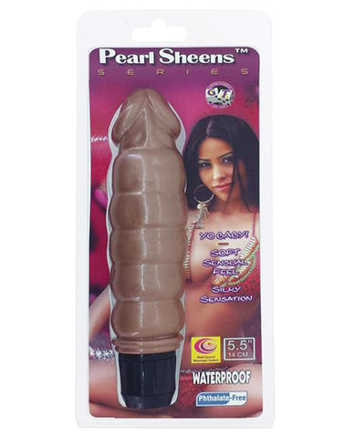 Pearl Shine 5.5" Vibe w-Beads - Brown