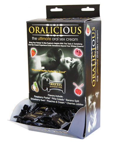 Oralicious Oral Sex Cream - 2 cc Asst. Flavors Display of 144